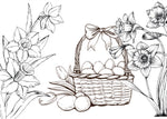 easter basket flowers coloring book