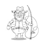 funny fisherman drawing