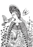 folklore  women coloring book for adults
