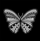 mandala butterflies coloring book black background