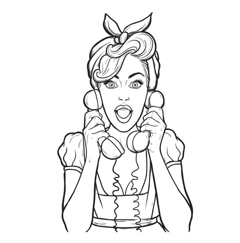 Pin Up Girl Coloring Pages
