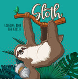 sloth coloring book for adults
