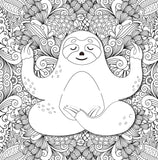 yoga sloth zentangle