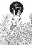 hello spring coloring book for adults