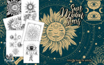 sun moon stars celestial coloring book for adults