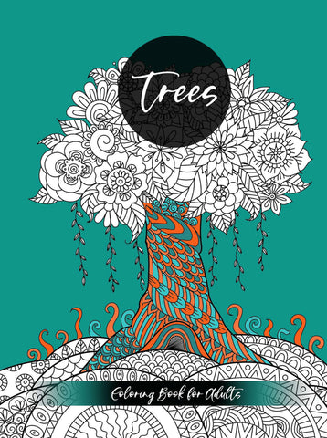 trees coloring book for adults